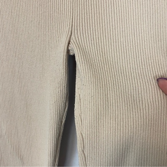 3/$30 Zara Beige Ribbed High Waisted Leggings Size L - Picture 5 of 11